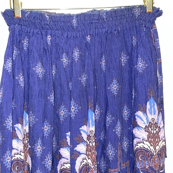 Free People Blue Paisley Wide Leg Pants - Picture 3 of 7